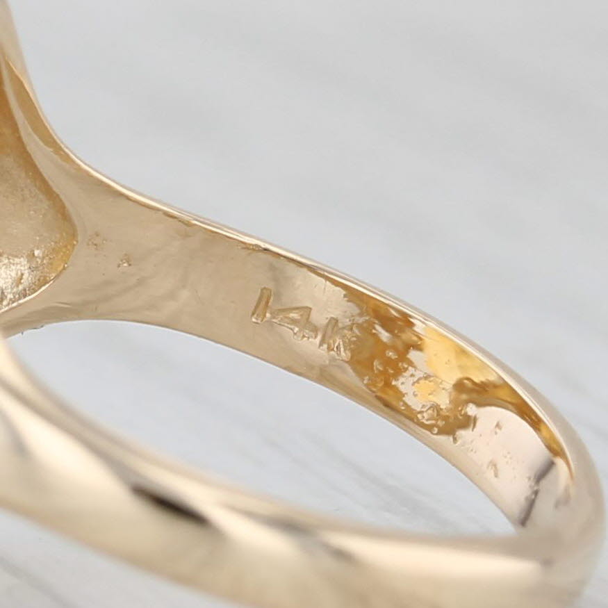 6.10ct Oval Orange Citrine Solitaire Ring 14k Yellow Gold Size 5