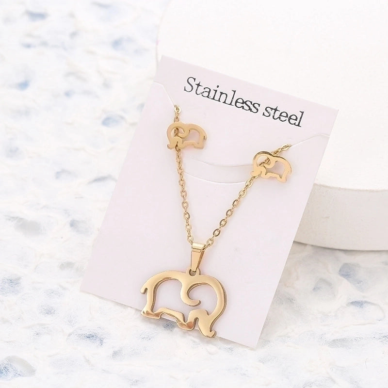 5 Pieces 2 Pieces Minimalist Star Cat Butterfly Stainless Steel Women's Jewelry Set