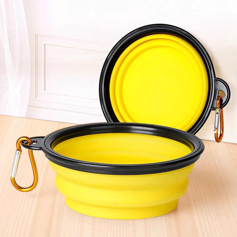 Explosions Pet Folding Bowl Outdoor Drinking Water Portable Dog Bowl Accompanional Cup Large TPE Pet Bowl Dog Basin