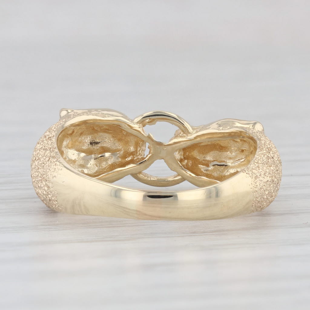 Panthers Holding Ring Brushed 14k Yellow Gold Size 7.5