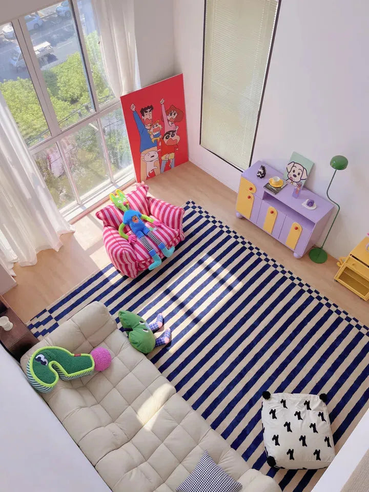 Karl Blue Striped Carpet