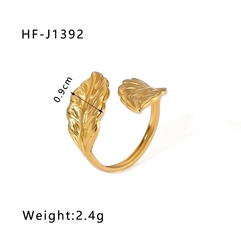 Stainless Steel 18K Gold Plated Modern Style Plating Geometric Open Rings