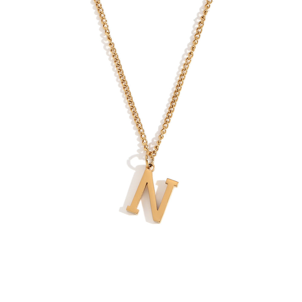 Fashion Letter Number Geometric Text Stainless Steel 18K Gold Plated Necklaces