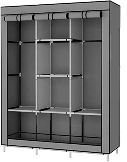 3 Column Cloth Wardrobe. Portable Fabric Wardrobe for Clothes