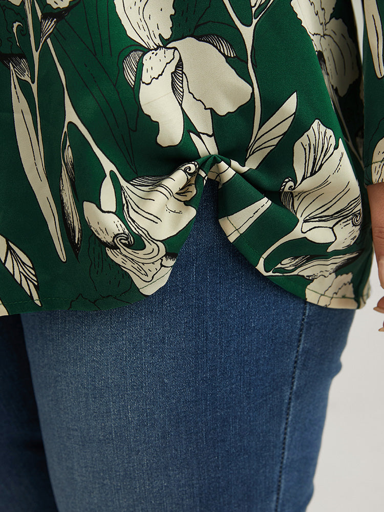 Floral Printed V Neck Blouse