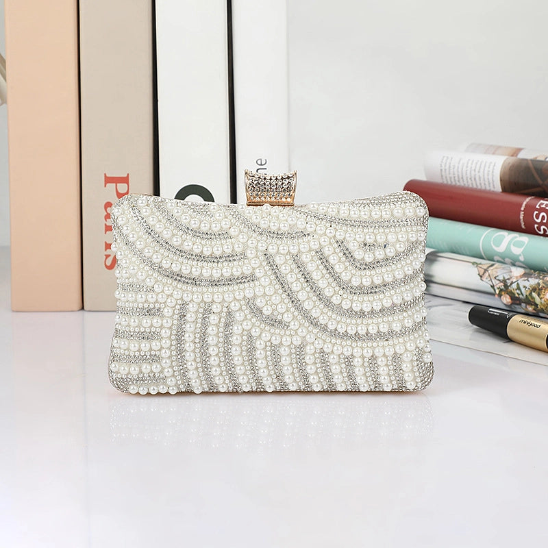 Black White Pu Leather Solid Color Square Evening Bags