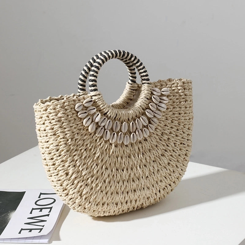 Women's All Seasons Straw Vacation Handbag
