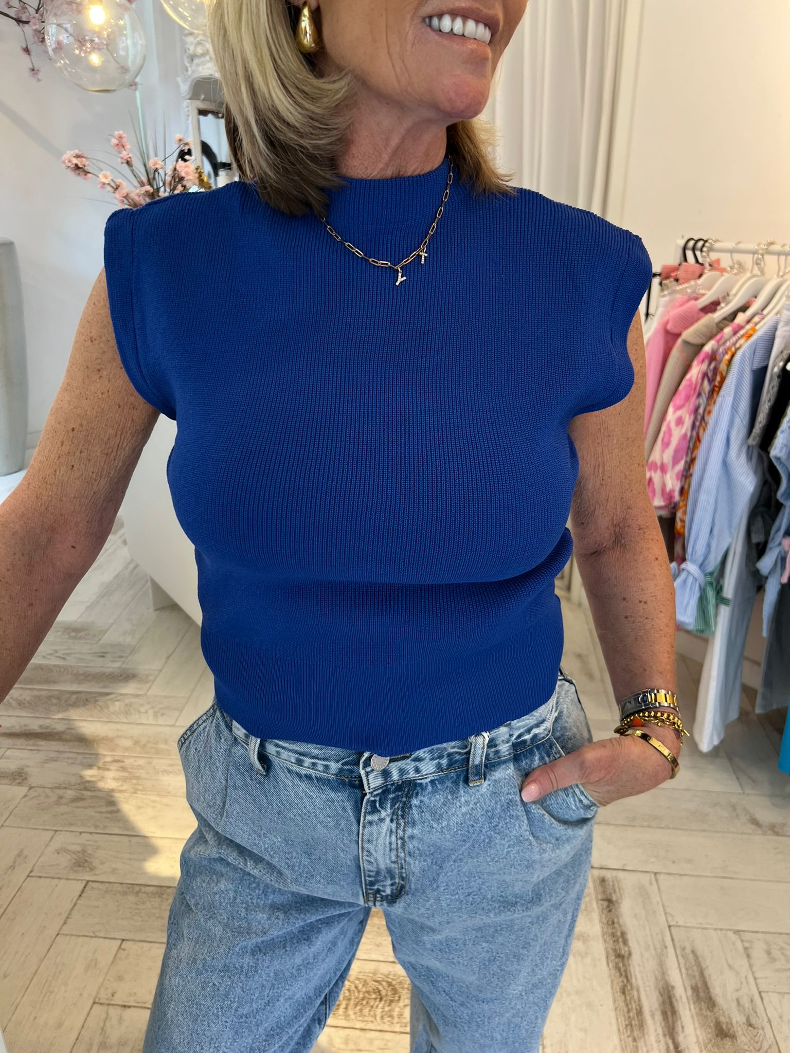 Zarah top cobalt