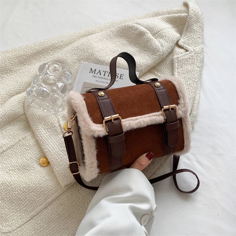 Bag Women's Summer New  Fashion Retro Plush Cylinder Handbag Women's Shoulder Crossbody Bag