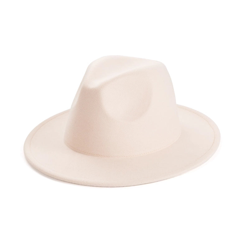 Unisex Elegant Solid Color Big Eaves Fedora Hat