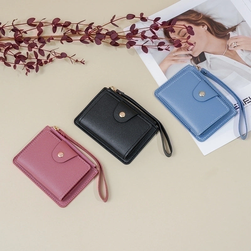 Women's Solid Color Pu Leather Zipper Wallets