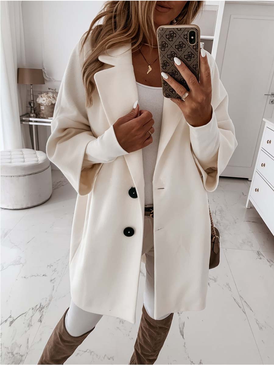 3/4 Sleeve Button Pocket Jacket