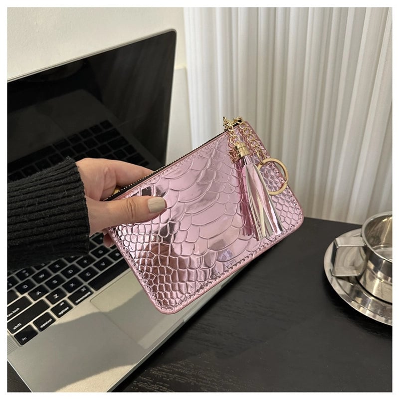 Autumn And Winter New Fashion Portable Crocodile Pattern Clutch Bag Women's Bag Change Card Bag Support A Large Number Of Mixed