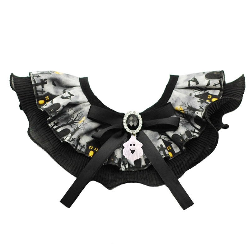 Casual Cotton Polyester Halloween Skull Pet Collar