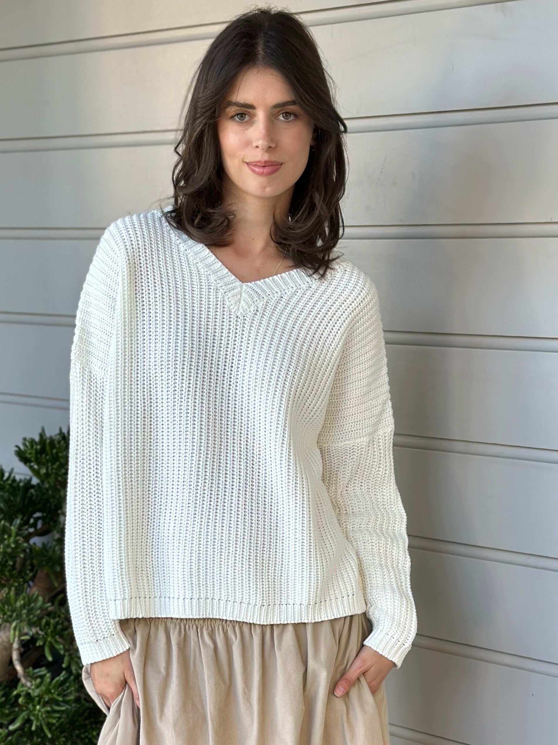 jasper knit-warm white cotton