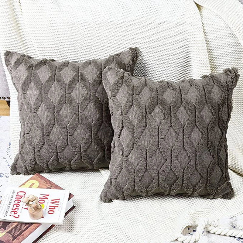 Fashion Solid Color Short Plush Pillow Cases Couch & Sofa Decor