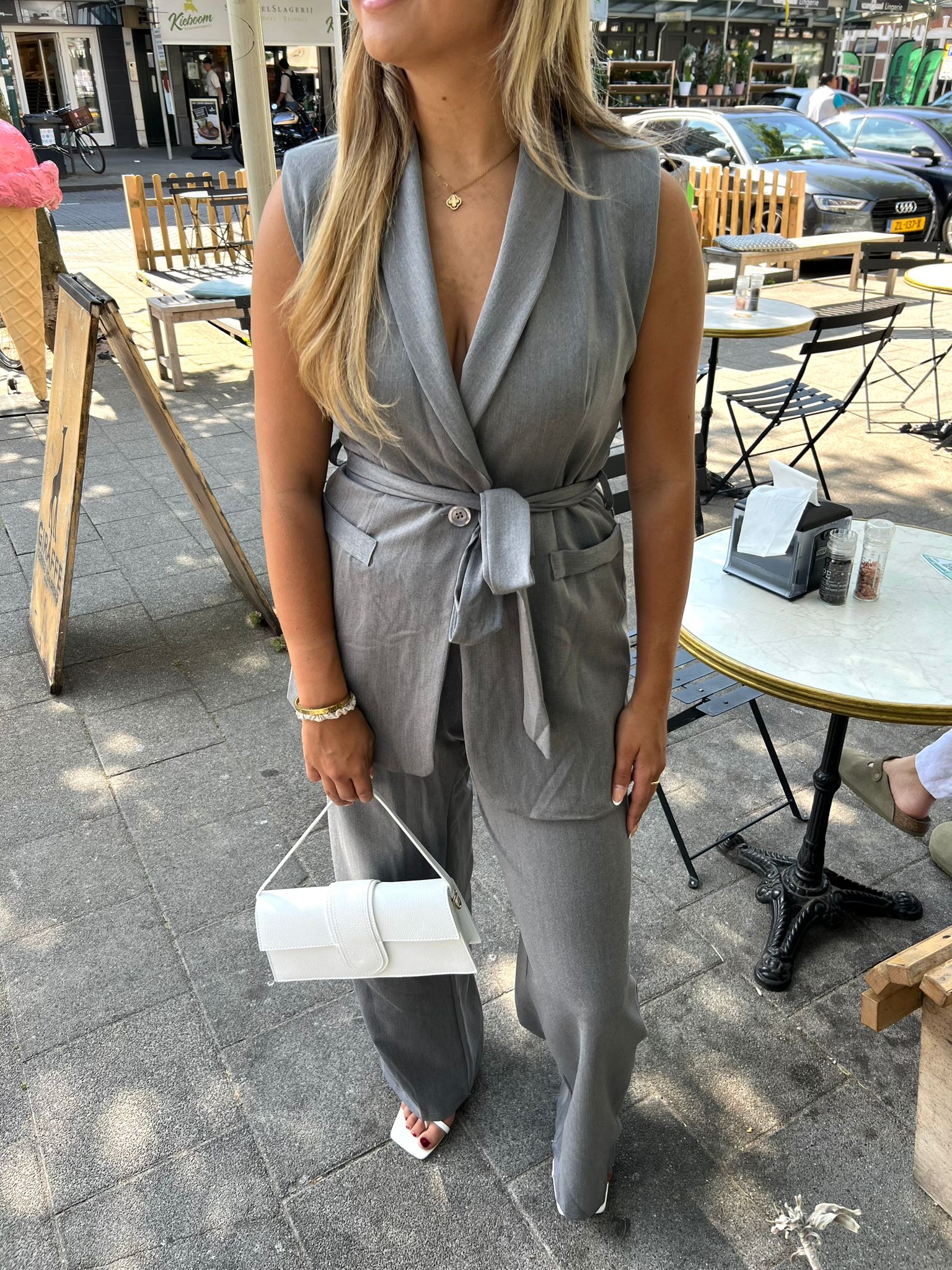 Kate two piece gilet set grey