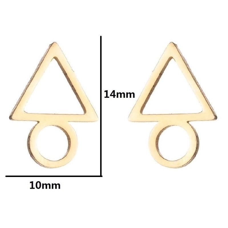1 Pair Minimalist Sun Plating 304 Stainless Steel 18K Gold Plated Ear Studs