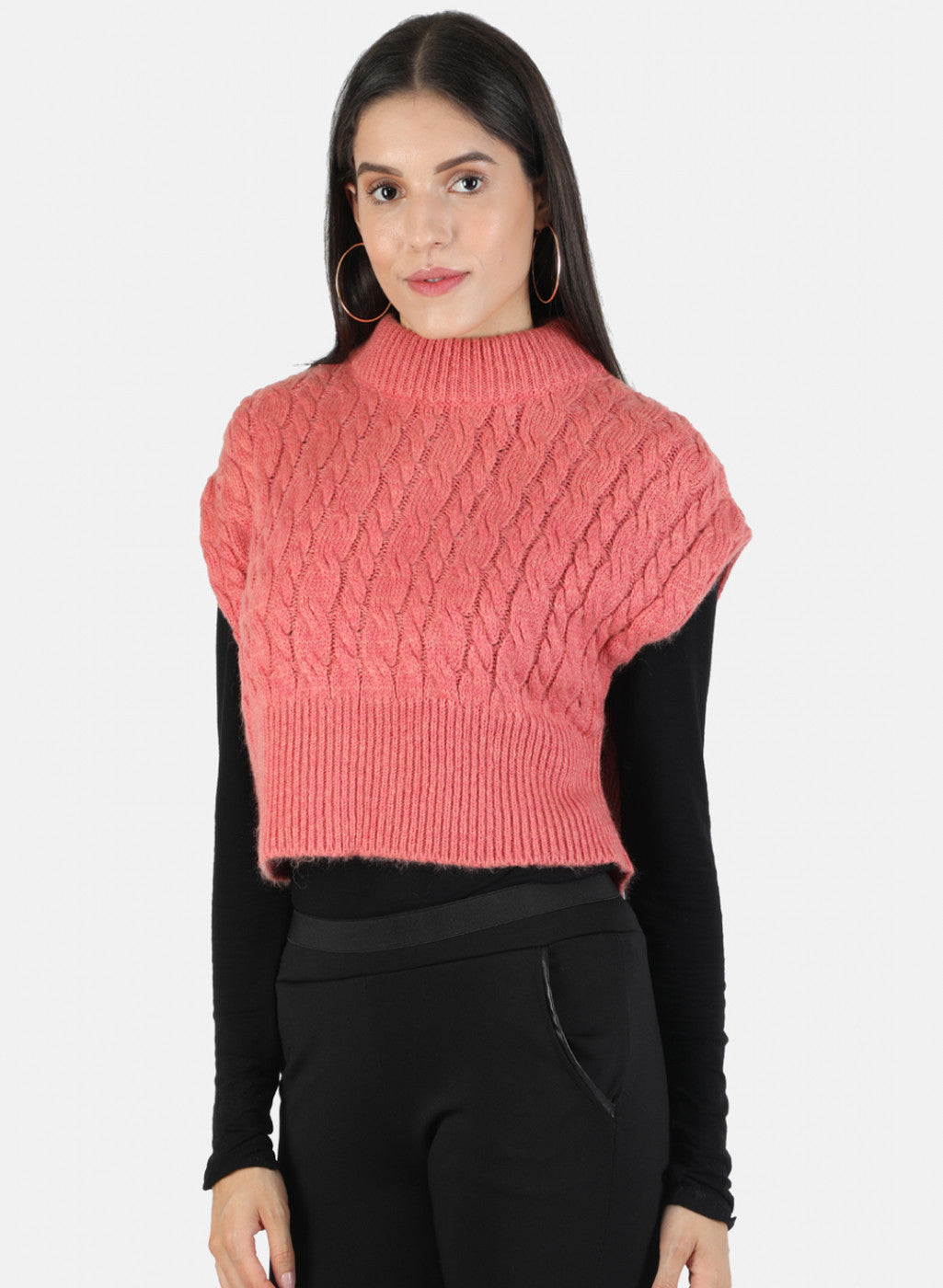 Women Pink Self Top