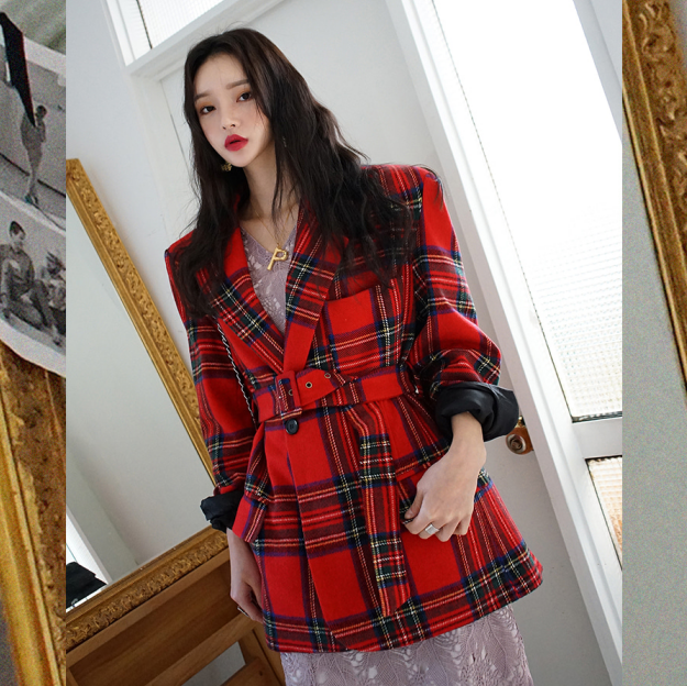 Chic Plaid Coat KF90213