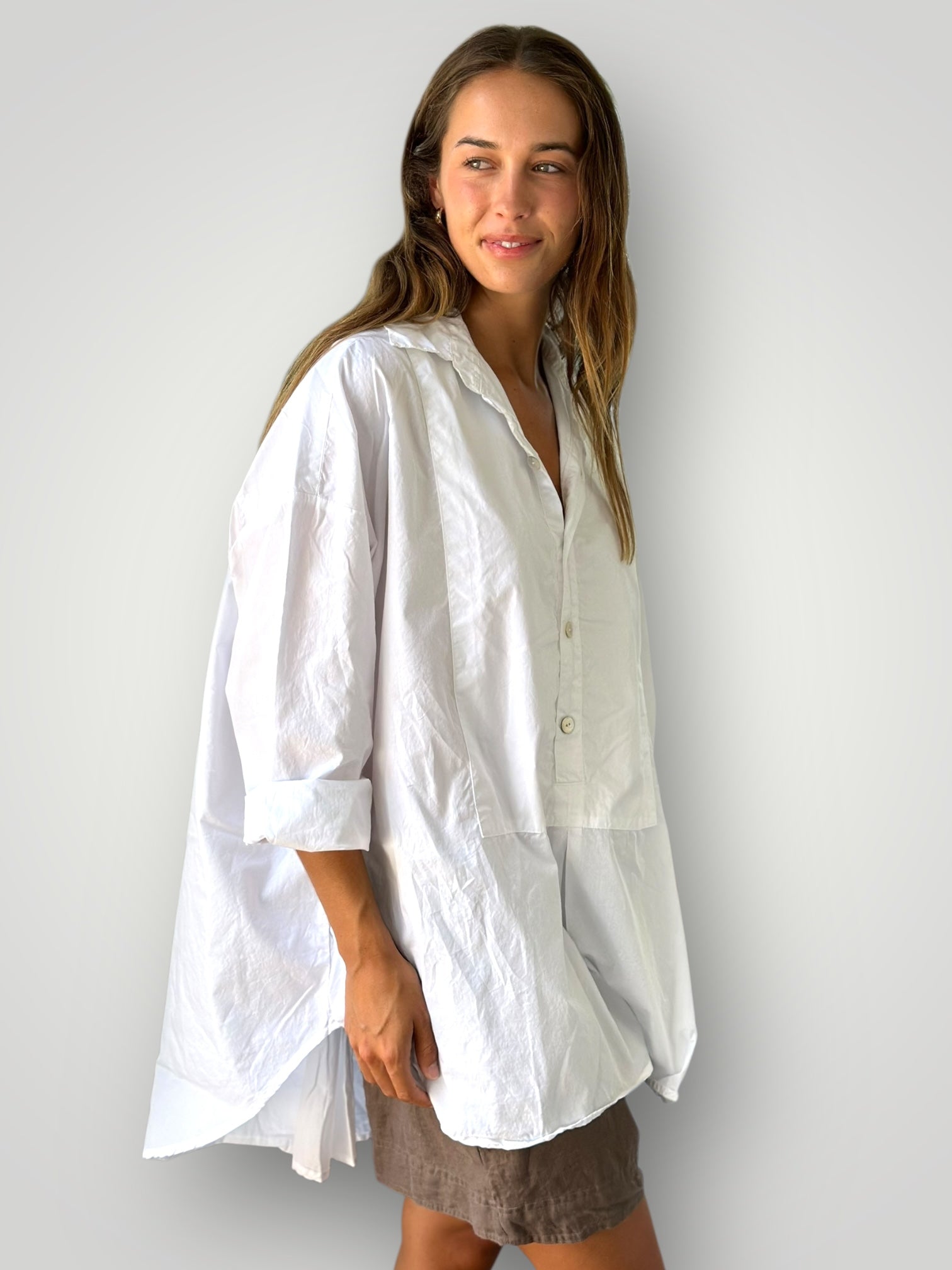 megan shirt - white cotton