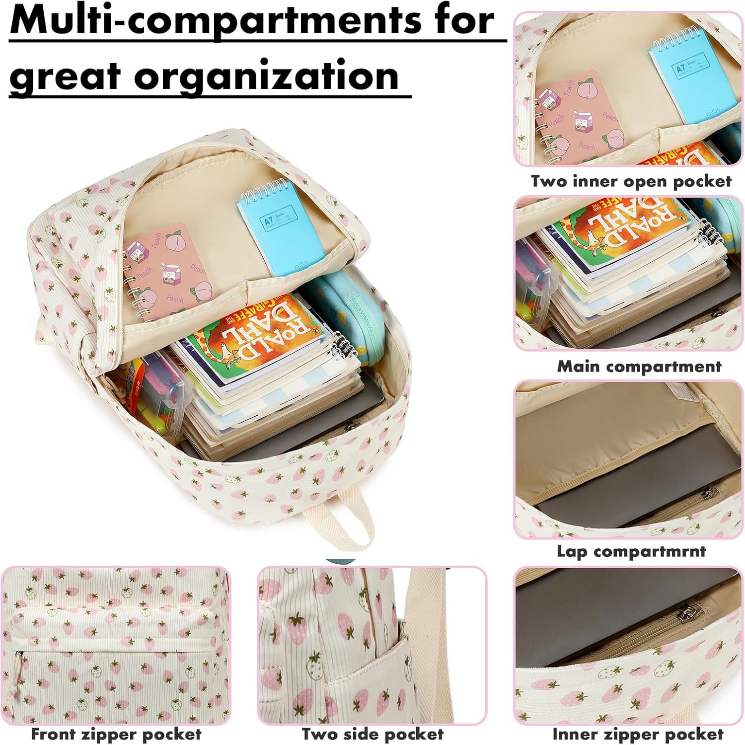 Bluboon School Backpack Teens Girls Boys Kids School Book Bags with Lunch Box Pencil Bag