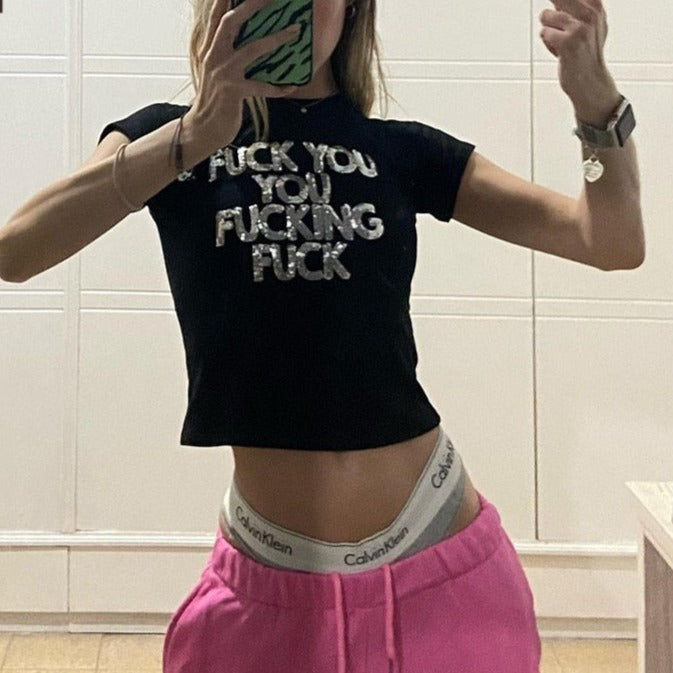 Fuck You You Fucking Fuck Sequin Tee