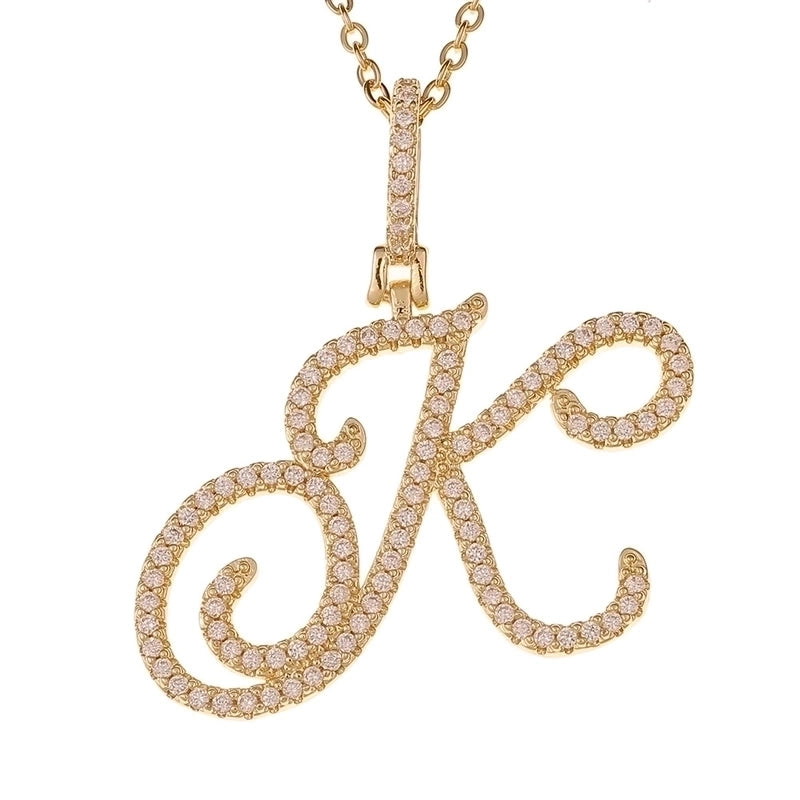 Zircon 26 English Letter Pendant Copper Necklace