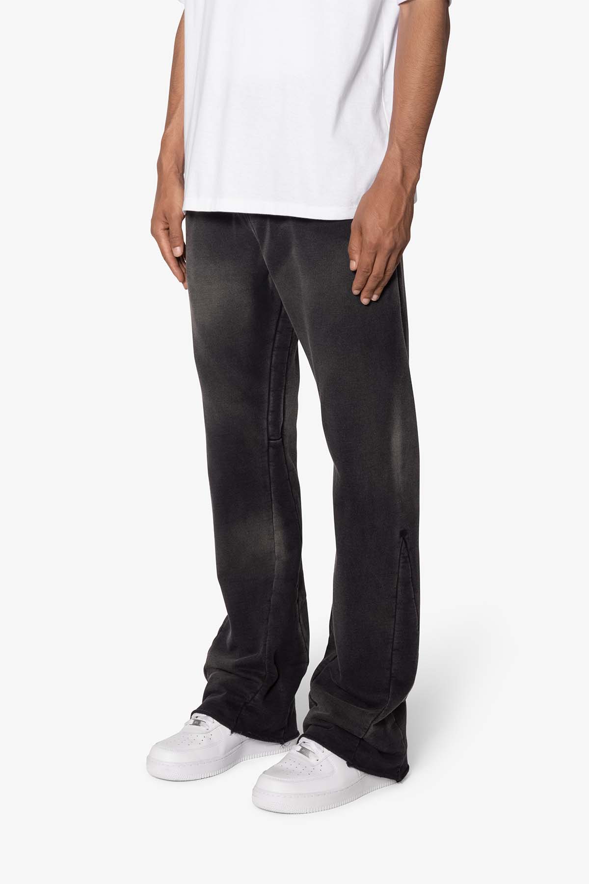 Faded Bootcut Sweatpants - Washed Black