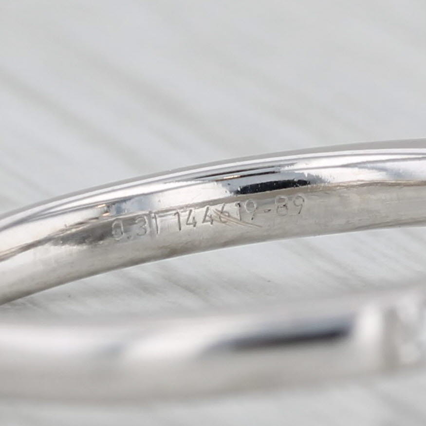 0.78ctw Oval Diamond Halo Engagement Ring 14k White Gold Size 5.5