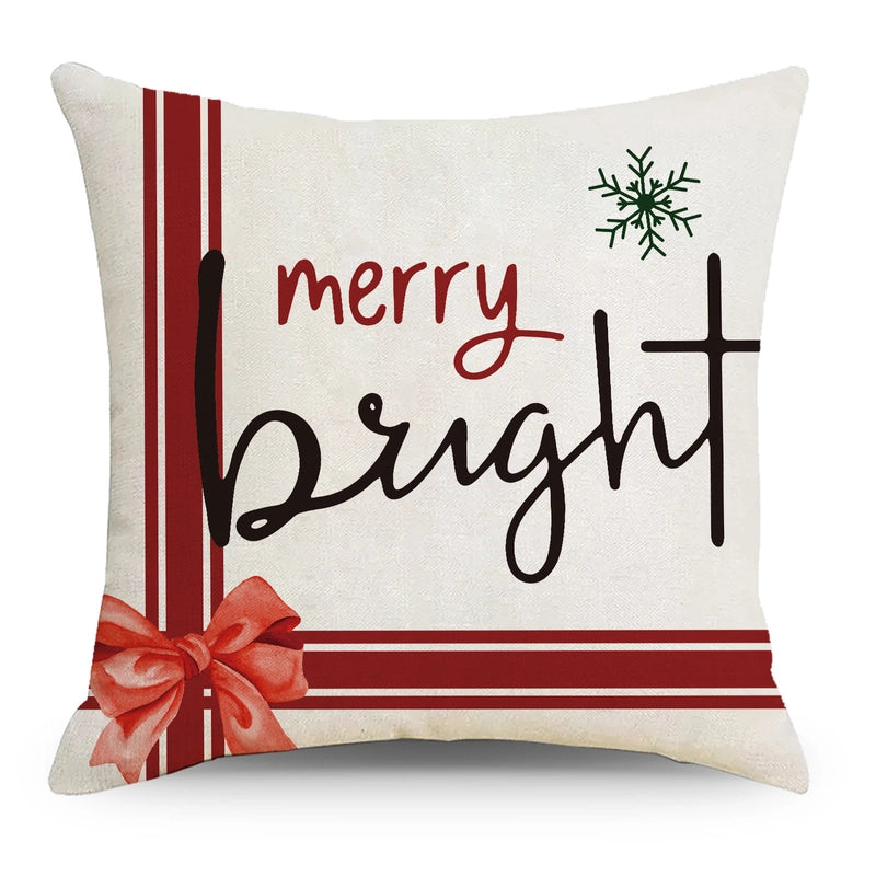 Fashion Christmas Tree Christmas Socks Letter Linen Pillow Cases