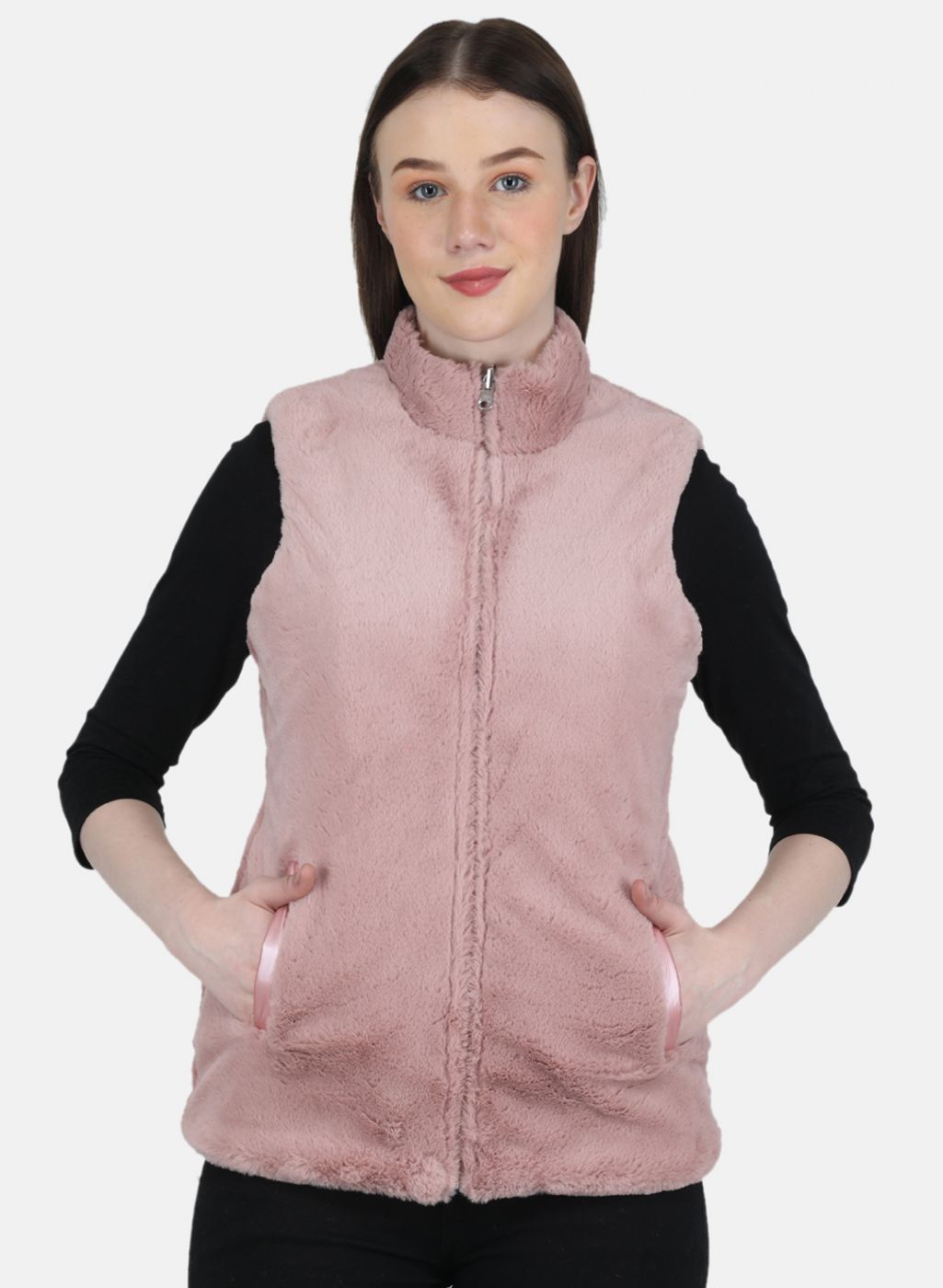 Women Pink Solid Jacket