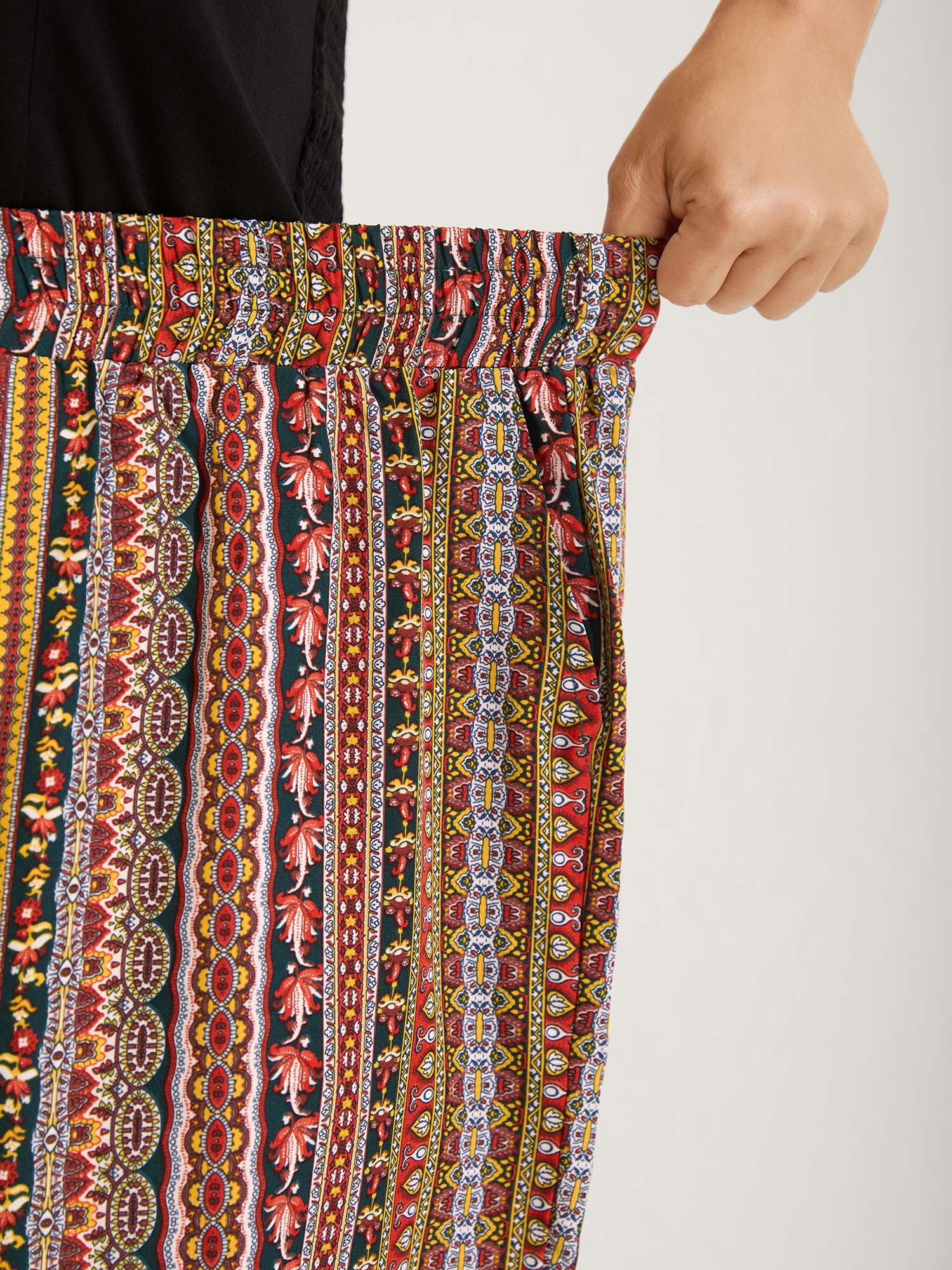Boho Striped Split Jogger Pants