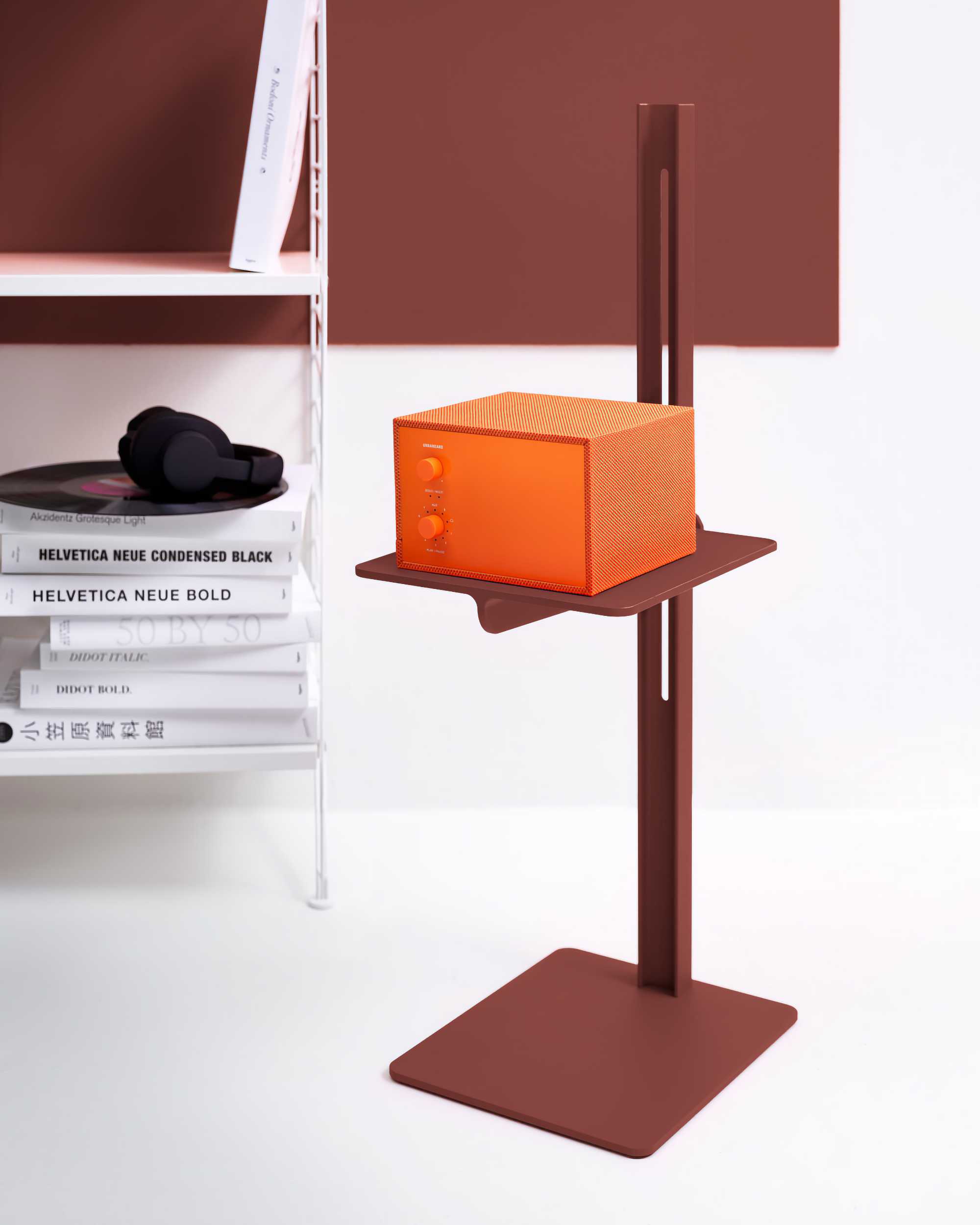 String Museum sidetable. Red Rust