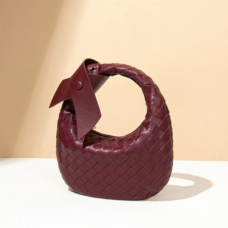 Women's Small Pu Leather Solid Color Elegant Streetwear Weave Square Zipper Straw Bag