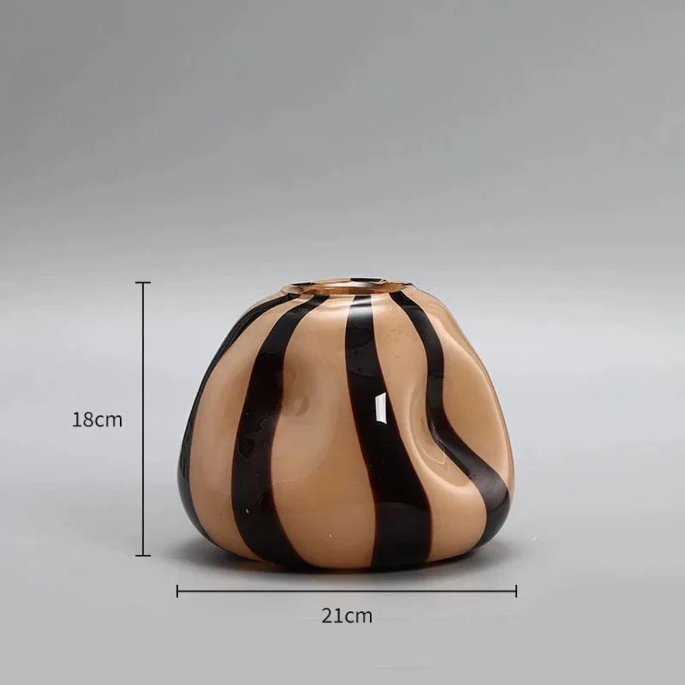 Thurid Glass Striped Pumpkin Vase