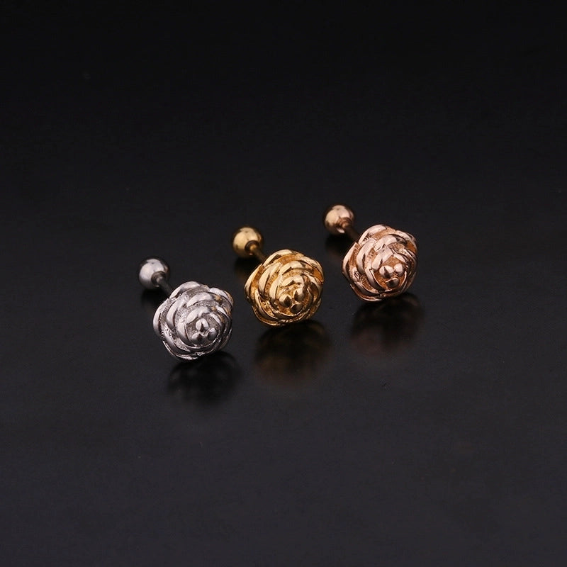 Ear Cartilage Rings & Studs Flower 316L Stainless Steel  Copper Inlaid Zircon
