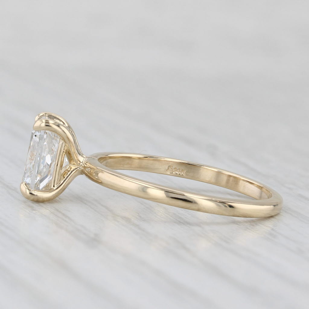 New 1.5ct Lab Grown Diamond Solitaire Ring 14k Yellow Gold Size 7 GIA