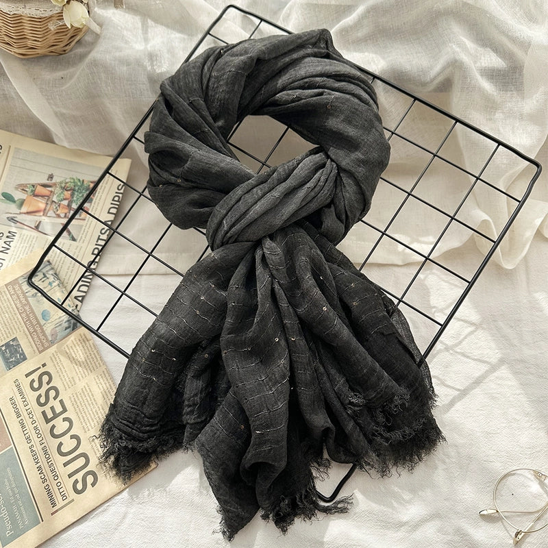 Unisex Retro Sweet Solid Color Artificial Cotton Scarf
