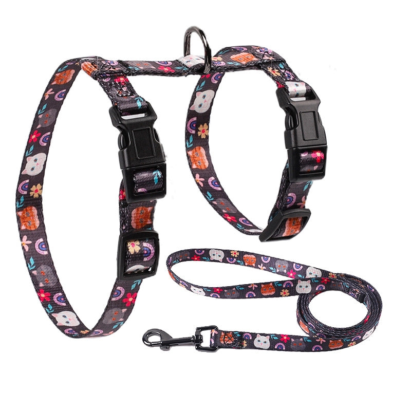 Cat Leash Suit Cat H-shaped Chest Strap Cat Leash Anti-break I-shaped Cat Leash Customization