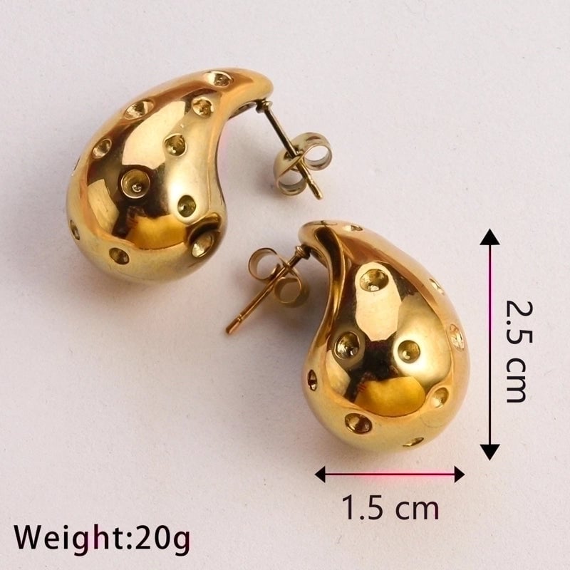 1 Pair Casual Solid Color Plating Stainless Steel Gold Plated Silver Plated Ear Studs