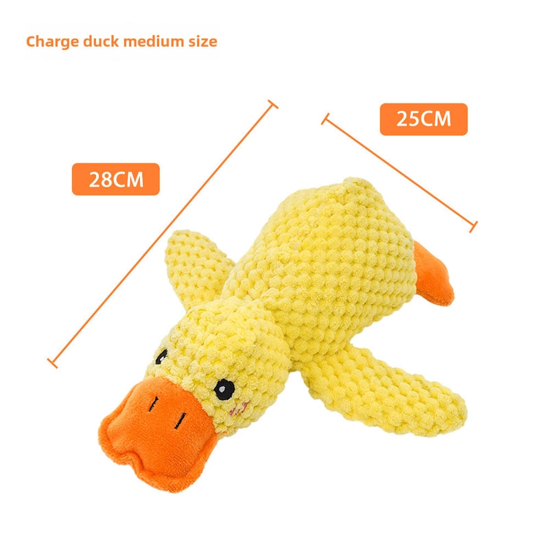 Cat Yellow Duck Dog Toy Plush Bite-Resistant Molar Sound Solving Artifact Golden Corgi Pet Supplies