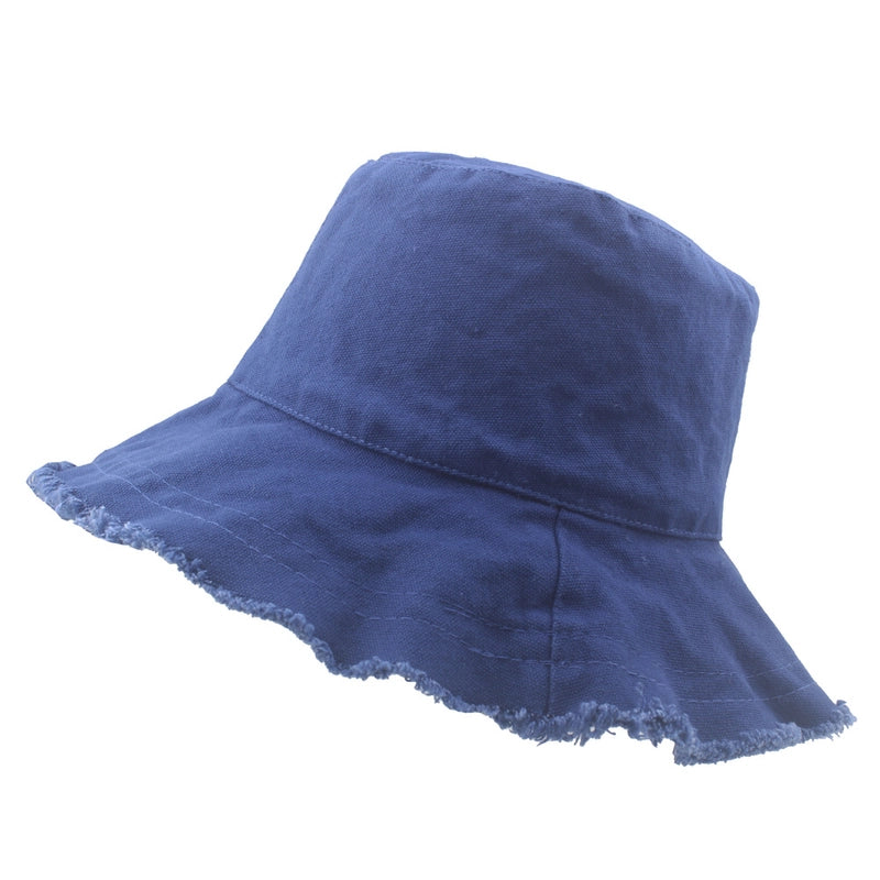 Women's Pastoral Minimalist Solid Color Wide Eaves Bucket Hat