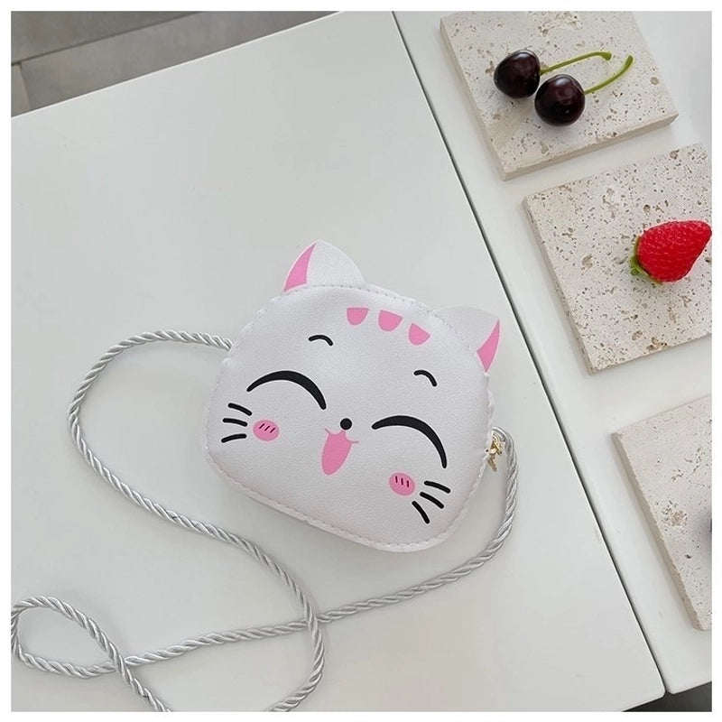 Kid's Pu Leather Animal Cute Semicircle Zipper Crossbody Bag