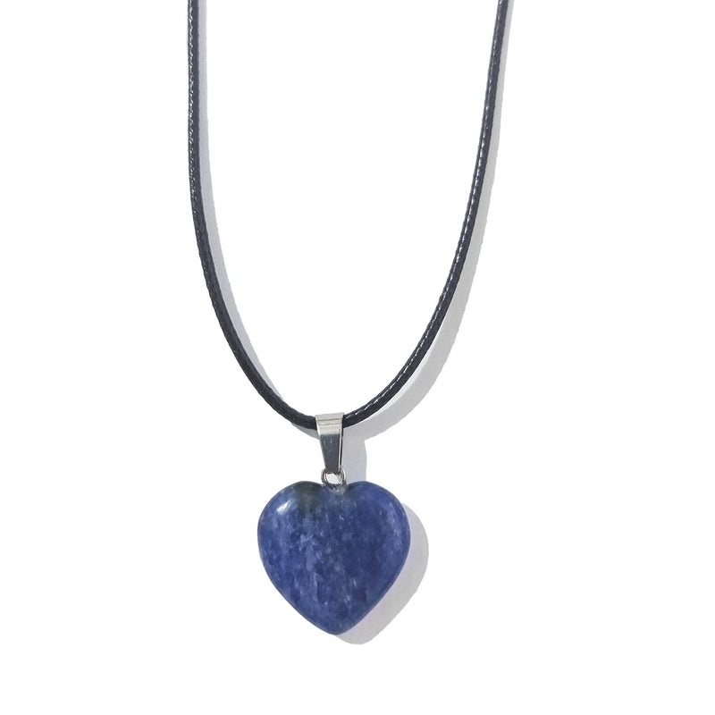 Minimalist Heart Shape Natural Stone Polishing Pendant Necklace 1 Piece