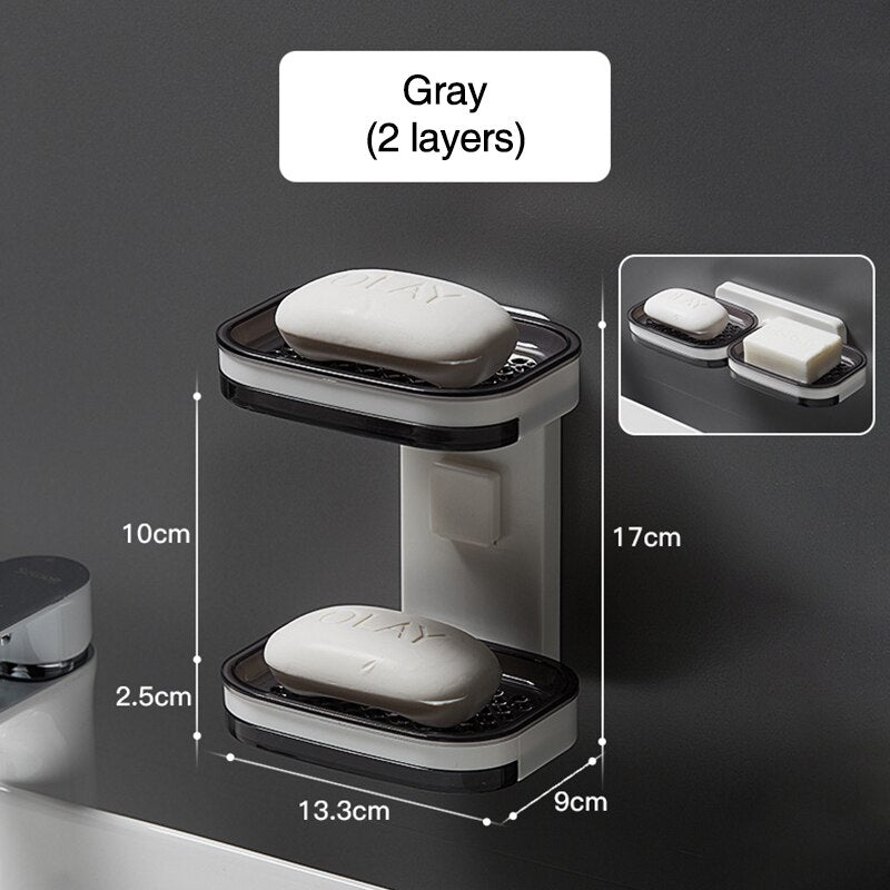 Wall mounted soap dish 2 LAYER