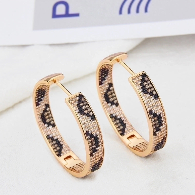 Minimalist Circle Copper Zircon Gold Plated Earrings