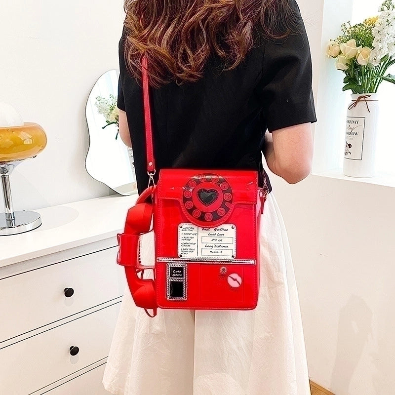 Large Pu Leather Letter Sequins Square Flip Cover Crossbody Bag