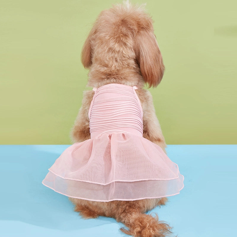 Cute Sweet Polyester Solid Color Pet Clothing