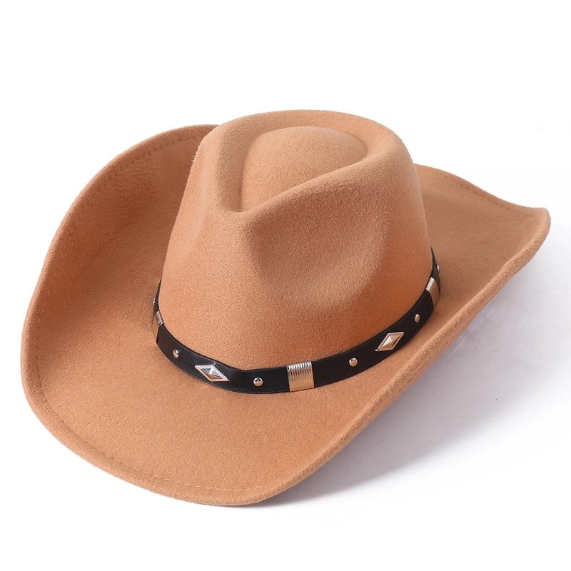 Cowboy Hat Woolen Jazz Gift Hat Men And Women Autumn And Winter Felt Hat Big Brim